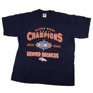Vintage 90s Denver Broncos Champions Roster Graphic T Shirt